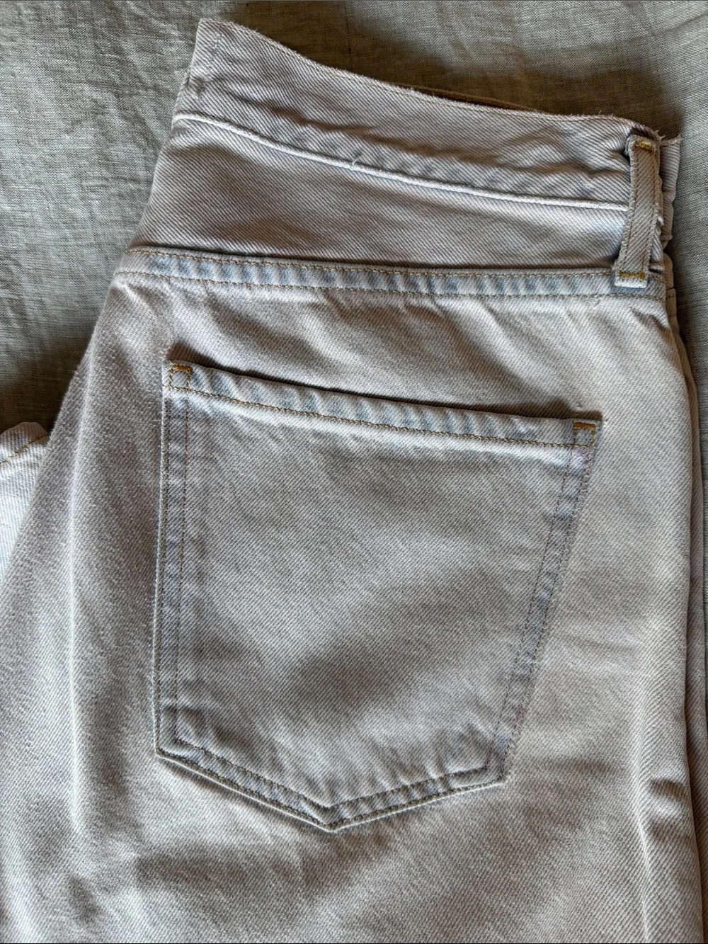 Women's Agolde High-Rise Wide-Leg Jeans in Light Beige